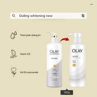   NEW BẢN MỚI   Dưỡng B3 OLAY Cải Tiến Whitening Body Lotion  Vitamin C +Niacinamide  - 260ml 