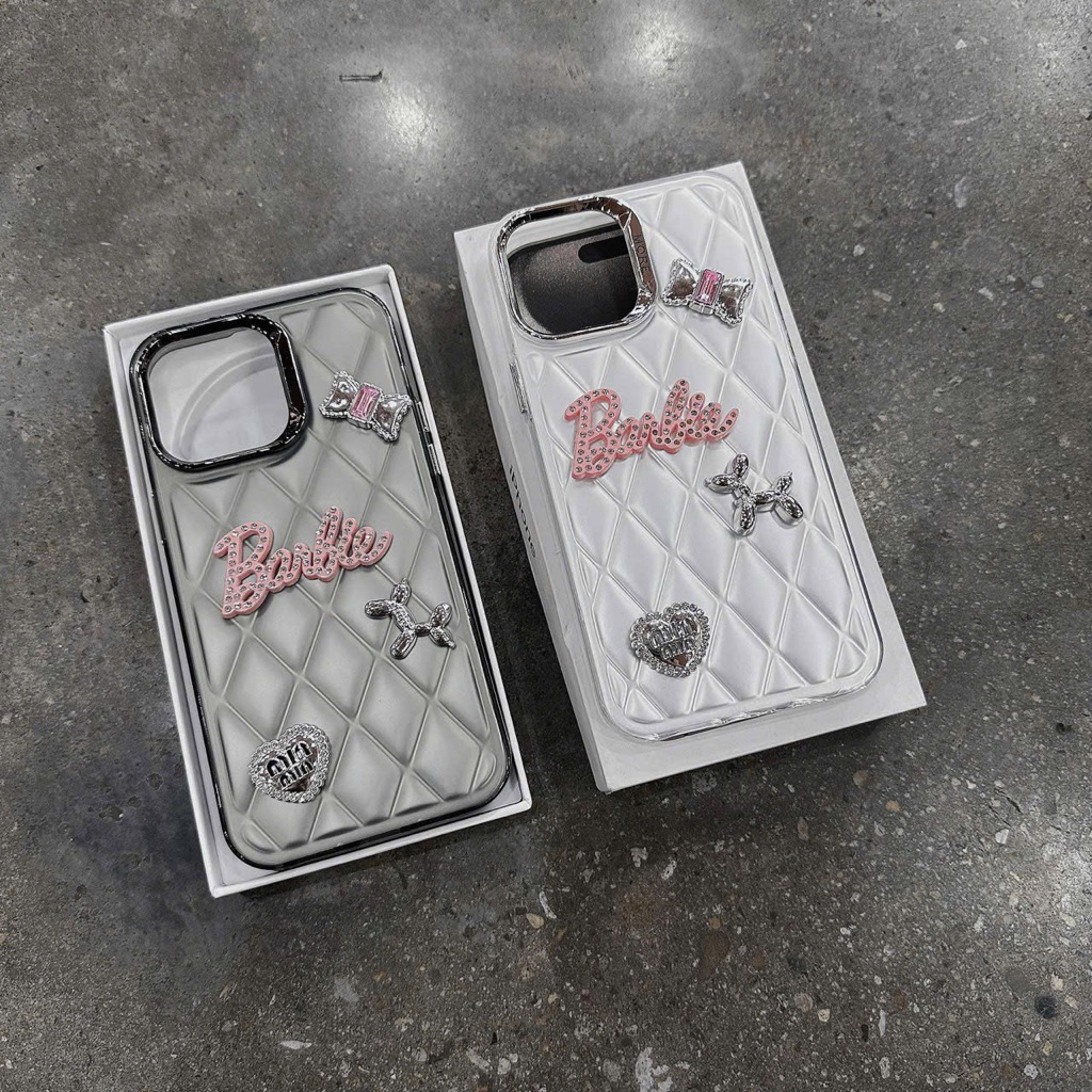 ỐP IPHONE TITAN VÂN TRÁM BARBIE HỒNG