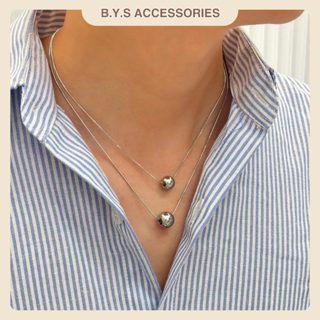  Dây chuyền đôi Stainless Steel sợi tăm chỉ mặt hạt bi  không gỉ  siêu bền 