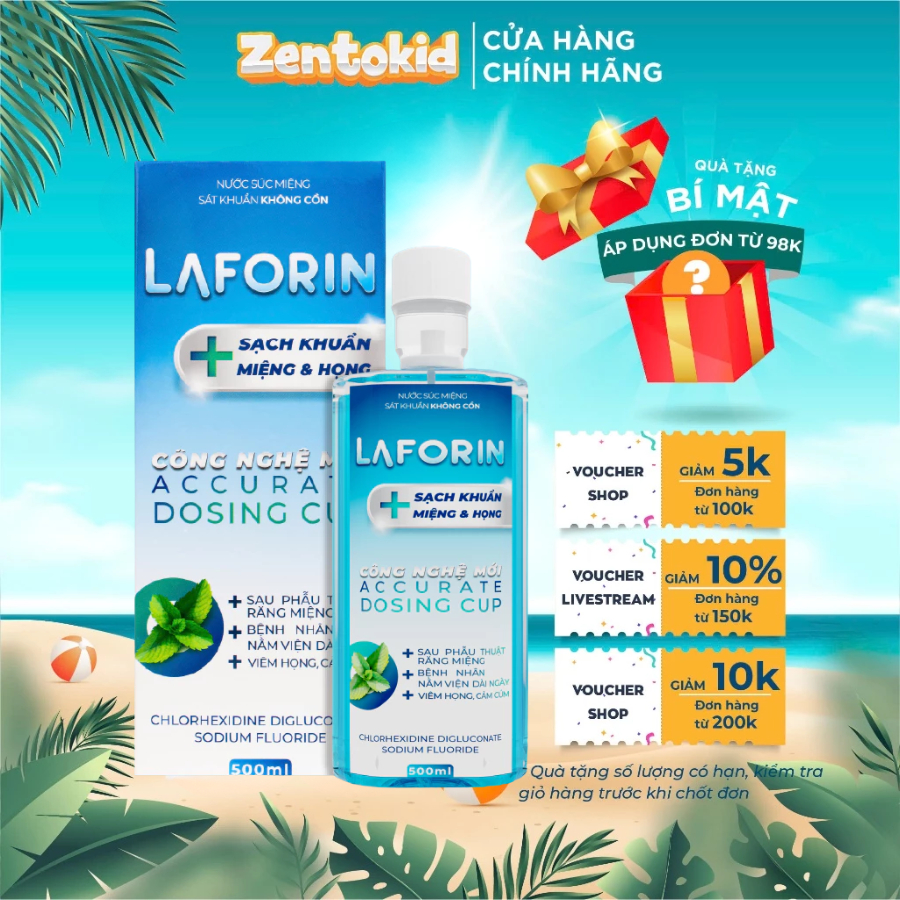 Nước Súc Miệng Sát Khuẩn LAFORIN 500ml Chính Hãng Bảo Vệ Họng Ngăn Ngừa Nhiệt Miệng