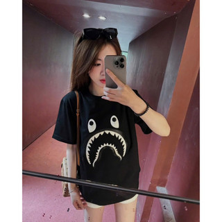 Áo Phông Cá Mập Logo In Full Hình Chất Cotton Co Dãn 2 Chiều-Áo Thun Nam Nữ Cao Cấp Hoạt Hoạ Phong Cách Boy Phố