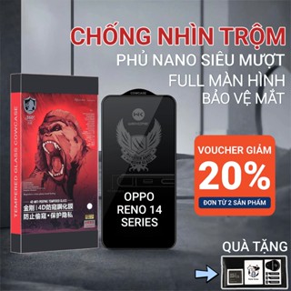 Cường lực Oppo Reno 14, 14f, 14 pro Cow case chống nhìn trộm full màn | Miếng dán bảo vệ màn hình cho Oppo