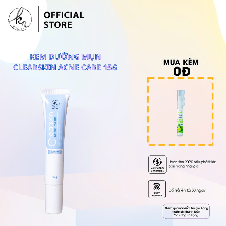 Kem dưỡng mụn CLEARSKIN ACNE CARE KN BEAUTY 15 gram