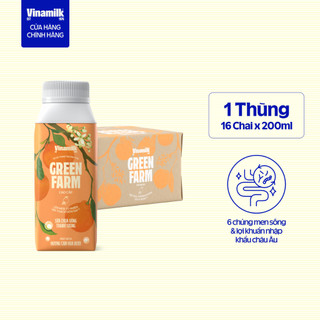   CHỈ GIAO HCM+HN  Thùng 16 chai sữa chua uống thanh trùng Vinamilk Green Farm Cam Bưởi- chai 200ml 