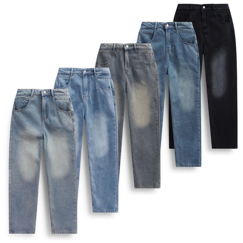 [Xả Hàng] Quần Jean Ống Suông NEVASOME - 5 Màu Local Brand Vải Jean Cao Cấp Nam Nữ Quần Dài Ống Suôn
