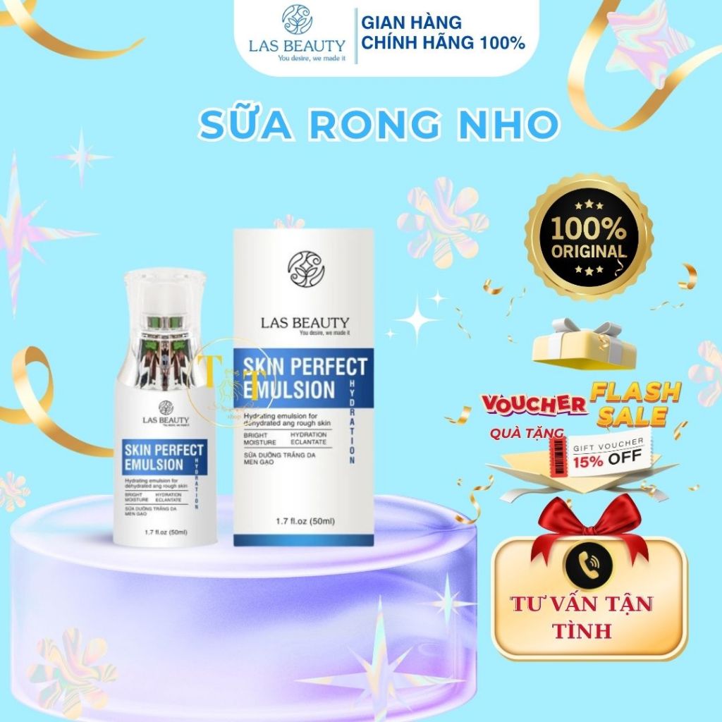 [ Chính Hãng] Sữa Dưỡng Rong Nho Las beauty – Skin Perfect Emulsion las beauty, sữa dưỡng rong nho T