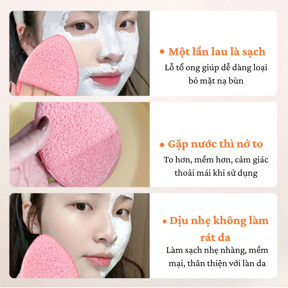 Ảnh 2 của Bông rửa mặt BEABIAI làm sạch sâu, loại bỏ bụi bẩn giúp cho làn da thông thoáng
