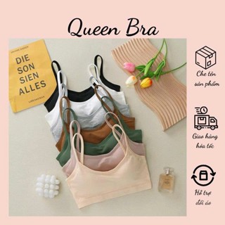 Áo bra mút liền bàn tay nâng ngực, áo lót cotton khoét chữ U, áo lá học sinh AB053, Queen.Nga