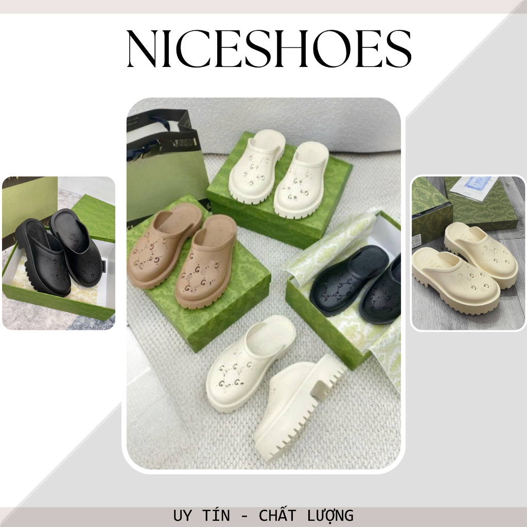 Dép Sục Nữ, Sục Nữ Đế 5cm Đủ Màu Trắng Kem Đen Tăng Chiều Cao Full Box || Gu_Xì