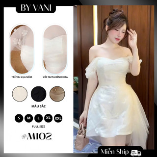 Váy tafta pha tơ nhún eo lệch tà đi tiệc sang chảnh M102 _BY VANI