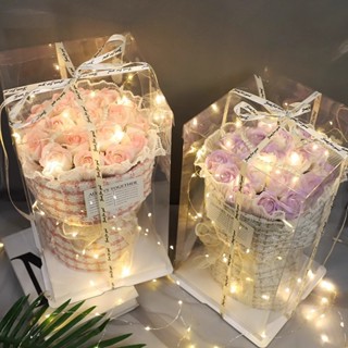  Bó hoa sáp đựng trong hộp mika quà tặng người yêu set hoa quà tặng sinh nhât valentine,8 3.. 