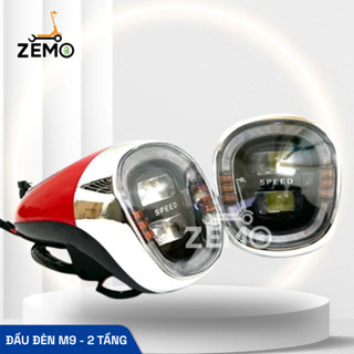 Đầu đèn M9 2 tầng chính hãng lắp cho xe đạp điện 133M, 133S