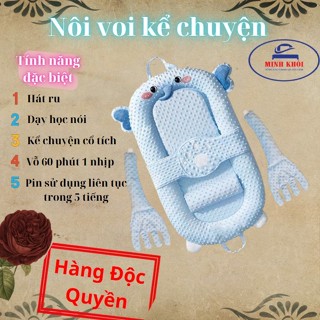 Nôi ngủ chung giường cho bé vải Hàn Quốc cao cấp kèm gối chặn và gối chống trào ngược
