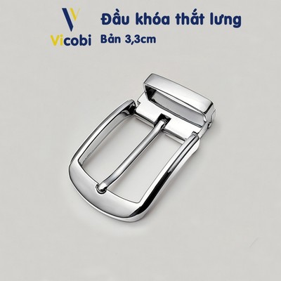 Đầu khóa thắt lưng bản 3,3cm Vicobi B2, mặt dây lưng loại xỏ kim