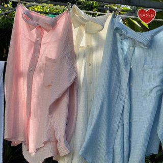 Áo sơ mi tay dài nữ NAKEDbyV sơmi xuyên thấu khoác ngoài đi biển chất organza SHEER SHIRT VER.2