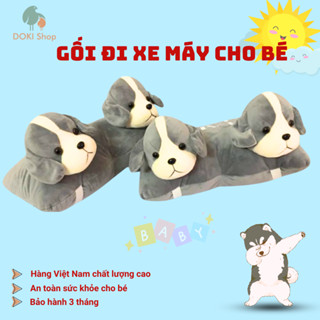 Gối đi xe máy chó xám, hàng VN chất lượng cao