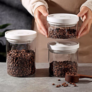  Hộp Đựng Cà Phê Thuỷ Tinh 1 Nút Nhấn Dạng Đẩy Cliton 