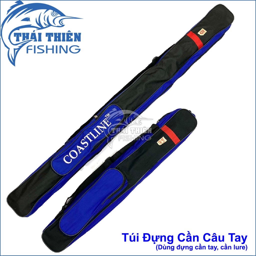 Túi Đựng Cần Câu Coastline 75cm 120cm | Túi Đựng Cần Tay, Cần Lure Có Ngăn Phụ | Màu Đen, Xanh Dương