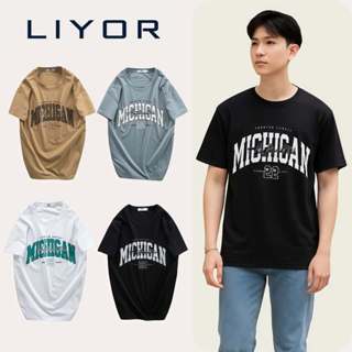 Áo Thun Nam Cổ Tròn LIYOR Áo Phông Liyorstore Ngắn Tay Co Giãn In Chữ Đơn Giản Thun Cotton Mặc Thoáng Mát - ACT4046