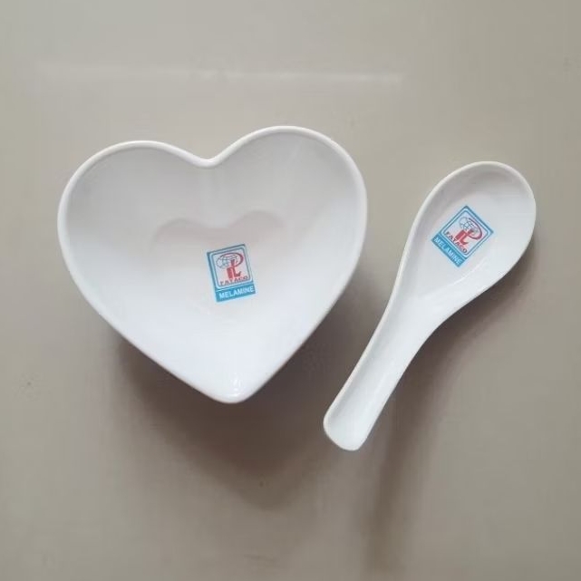 Combo 12 chén trái tim và 12 muỗng Horeca melamine