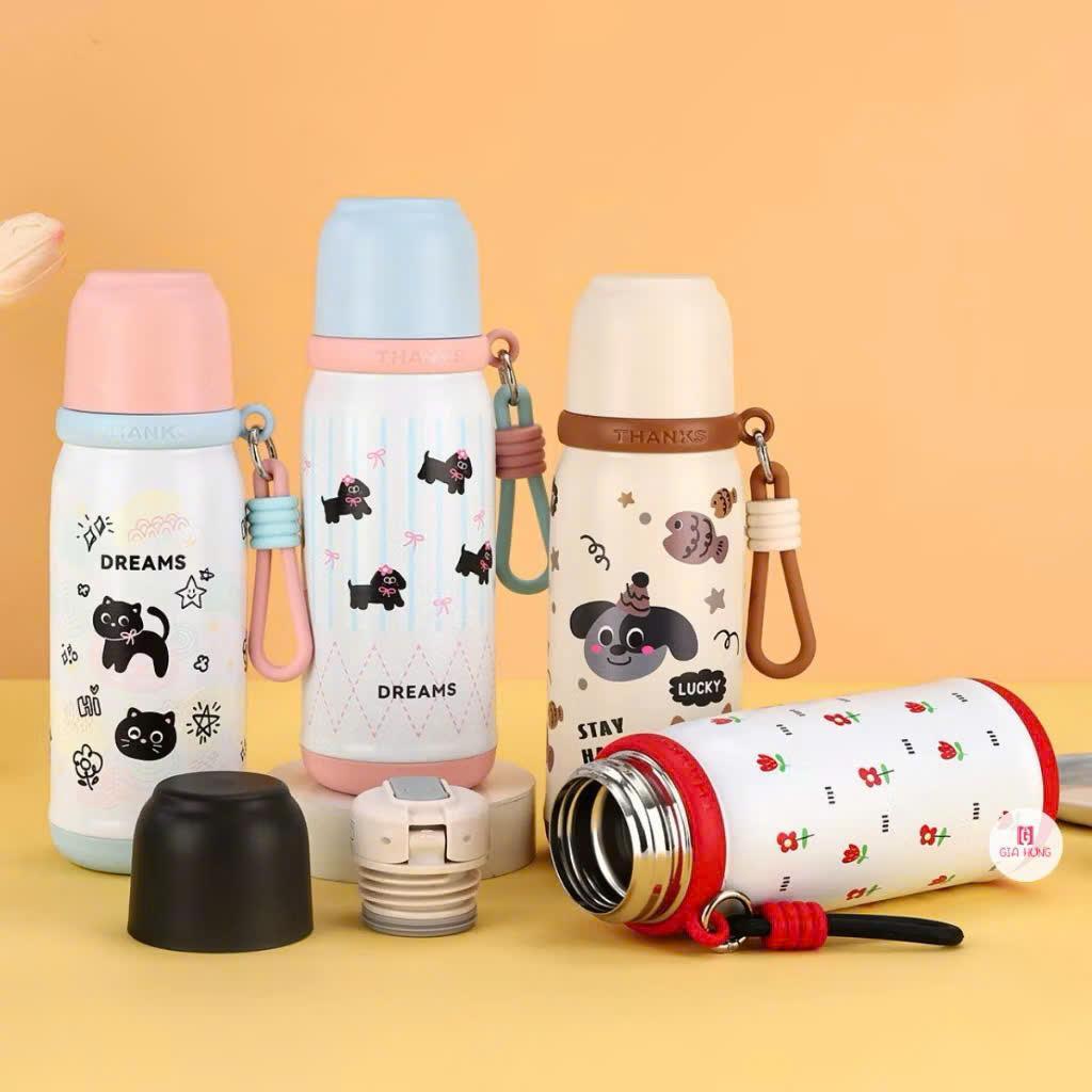 BÌNH GIỮ NHIỆT CUTE KÈM DÂY MINI XINH - 5709