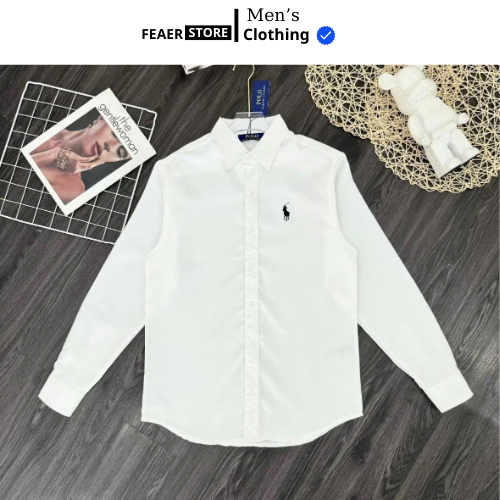  Áo Sơ Mi Ngựa Logo Thêu Chất Lanh Dày Dặn Mịn Màng Cao Cấp-Áo Sơ Mi Nam Đơn Giản Hàng Đẹp Chuẩn Form Phong Cách Hàn Quốc 