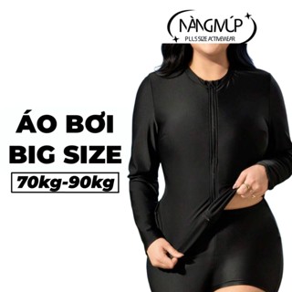  Áo bơi big size nữ tay dài Nàng Múp áo tắm biển nữ bigsize kín đáo 70kg 80kg 90kg  không kèm quần  