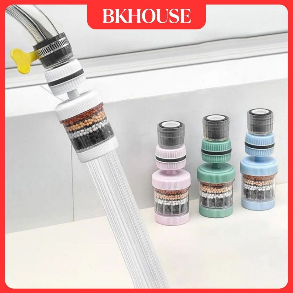 BK House Đầu vòi lọc nước trực tiếp 6 lớp Carbon xoay 360° tiện dụng,Vòi Lọc Nước Gắn Tại Vòi Nhà Bế