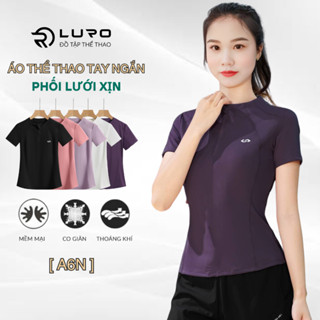 Áo thể thao nữ tay ngắn khóa kéo Luro A6N, phối lưới siêu thoáng, phù hợp tập thể thao, gym, yoga