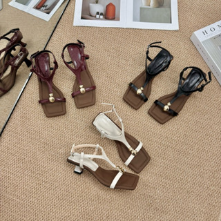 GIÀY CAO GÓT QUAI CHỮ Y CÓ CHARM - GÓT TRỤ LOE CAO 4-5phân