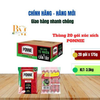Thùng 20 Gói Xúc Xích Dinh Dưỡng Thịt Heo Ponnie (20gói x 175g)