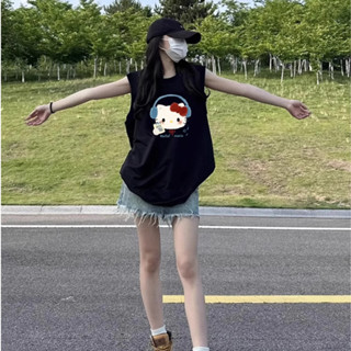  áo ba lỗ kiểu đen Hello Kitty đồ girl phố thời trang hè cami top salute   local brand 