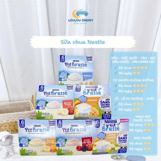 Sữa chua Nestle Ptit Brasse lốc 4 hộp cho bé ăn dặm hàng nội địa Pháp