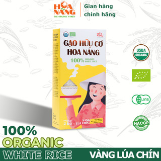  Gạo st25 hữu cơ Hoa Nắng vàng lúa chín nấu cháo cơm cho bé ăn dặm hộp 2kg 
