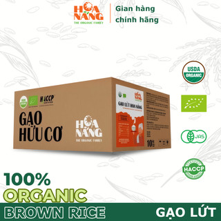  Gạo hữu cơ Hoa nắng gạo lứt nâu gạo organic dành cho người già và trẻ em ăn dặm thùng 10Kg 