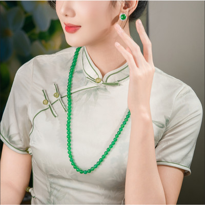 Chuỗi Mã Não Xanh Lá 7ly Dài 75cm Sang Trọng, Tinh Tế - Ngọc Trai Trường Thịnh