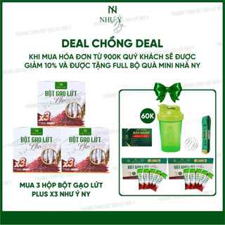 [Mua 3 Được 7 ] Bột Gạo Lứt Plus - X3 Như Ý NY kèm LY, tặng dây đo