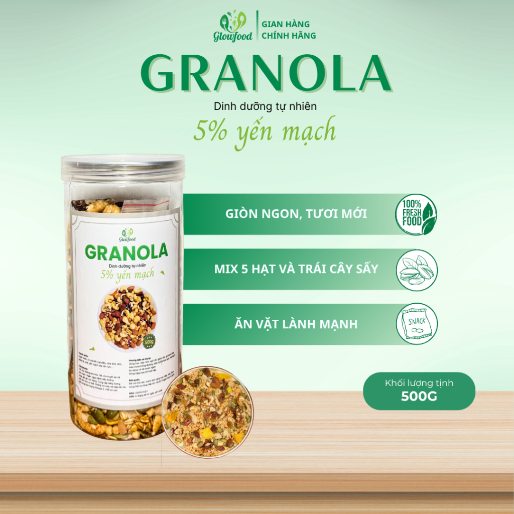 Hạt mix nuts 4 loại hạt dinh dưỡng Glowfood