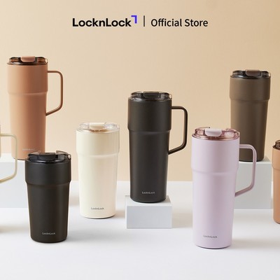 Bình giữ nhiệt LocknLock Metro Cafe Tumbler 650ml / 500ml / 750ml bằng thép không gỉ 304 phủ sứ kèm dây xách