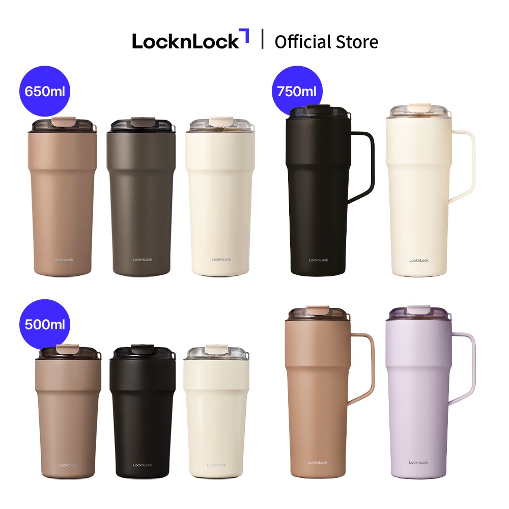 Bình giữ nhiệt LocknLock Metro Cafe Tumbler 650ml / 500ml / 750ml bằng thép không gỉ 304 phủ sứ kèm dây xách | BigBuy360 - bigbuy360.vn