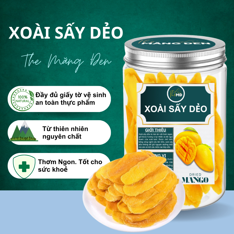 Xoài Sấy Dẻo Nguyên Vị Tự Nhiên Chua Ngọt Không Xơ Đặc Sản Trái Cây Sấy The Măng Đen