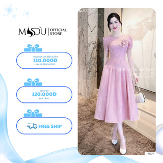 Váy Công Sở K55-D2-1 MDU3905 Gam Màu Hồng Tươi Sáng Dáng Váy Xếp Li Nhẹ Nhàng Từ MDU