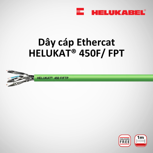 Dây cáp mạng Ethernet HELUKABEL HELUKAT® 450 F/FTP FRNC chính hãng từ ĐỨC | 4 x 2 x AWG 24/1