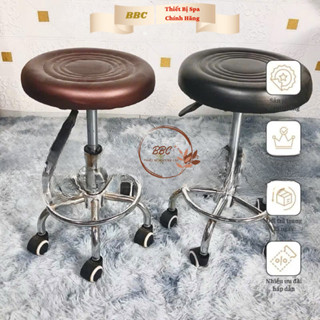  Ghế Xoay Spa BBC điều chỉnh 42cm-60cm Ghế Phun Xăm Chăm Sóc da Bánh Đút Chắc Chắn 