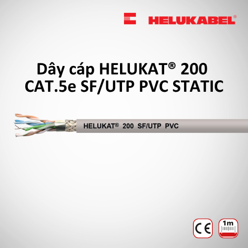 Dây cáp mạng HELUKABEL HELUKAT® Ethernet 200 SF/UTP PVC  chính hãng từ ĐỨC | 4 x 2 x AWG 24/1