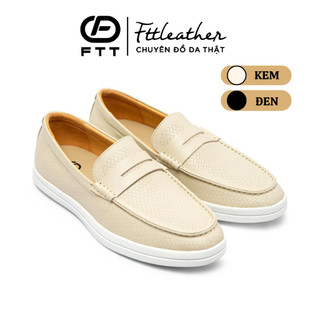 Giày lười nam da bò cao cấp đục lỗ thoáng sang trọng, giày slipon Fttleather đế nhẹ đi êm chân F905