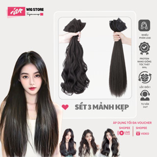 Kẹp Tóc Giả Kẹp Phồng Sét 3 Dải Thẳng có độ dài 45cm và 55cm