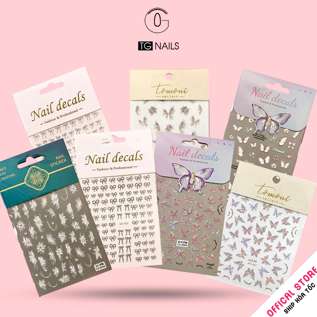 Sticker dán móng nhiều hình dáng cute