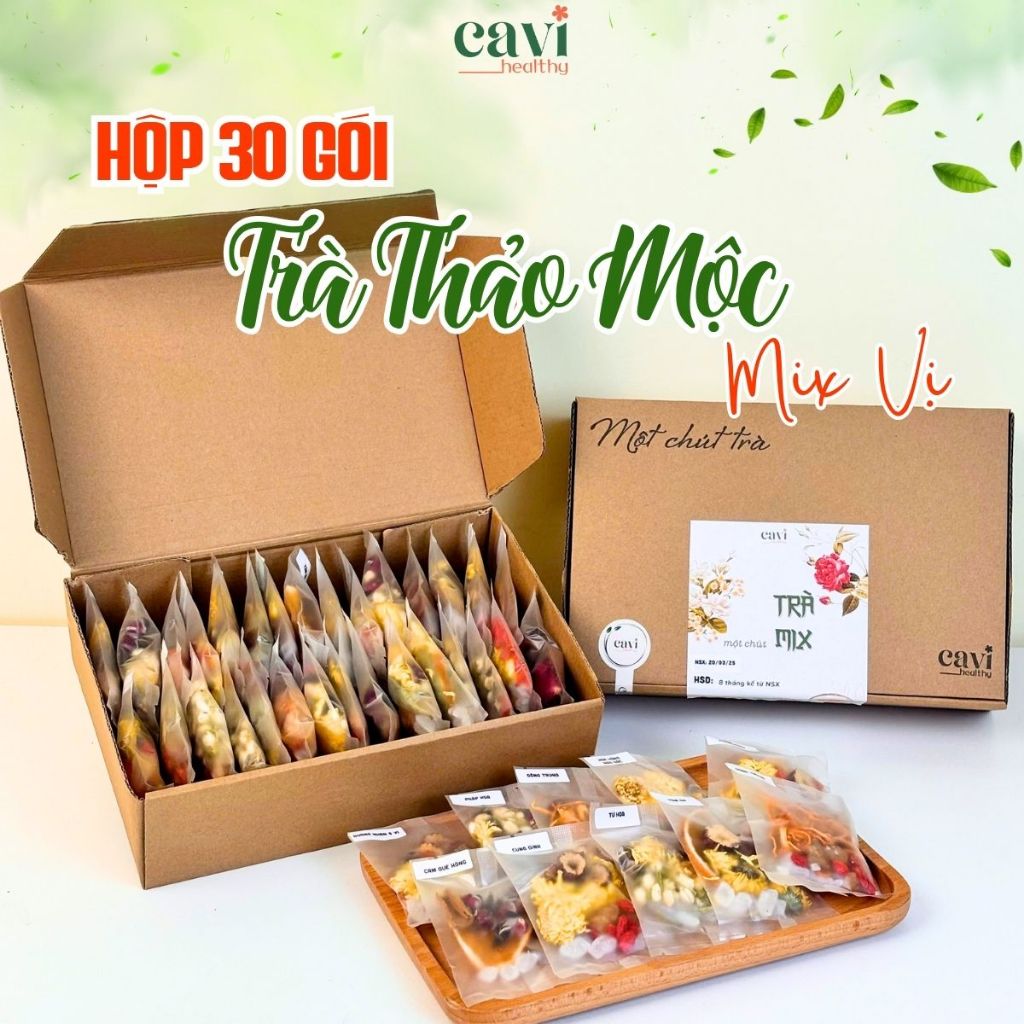 Set 30 gói Trà hoa Thảo Mộc Mix Nhiều Vị, Giúp Đẹp Da, Dưỡng Nhan, An Thần, Ngủ Ngon, Quà Tặng Bạn Bè Và Người Thân