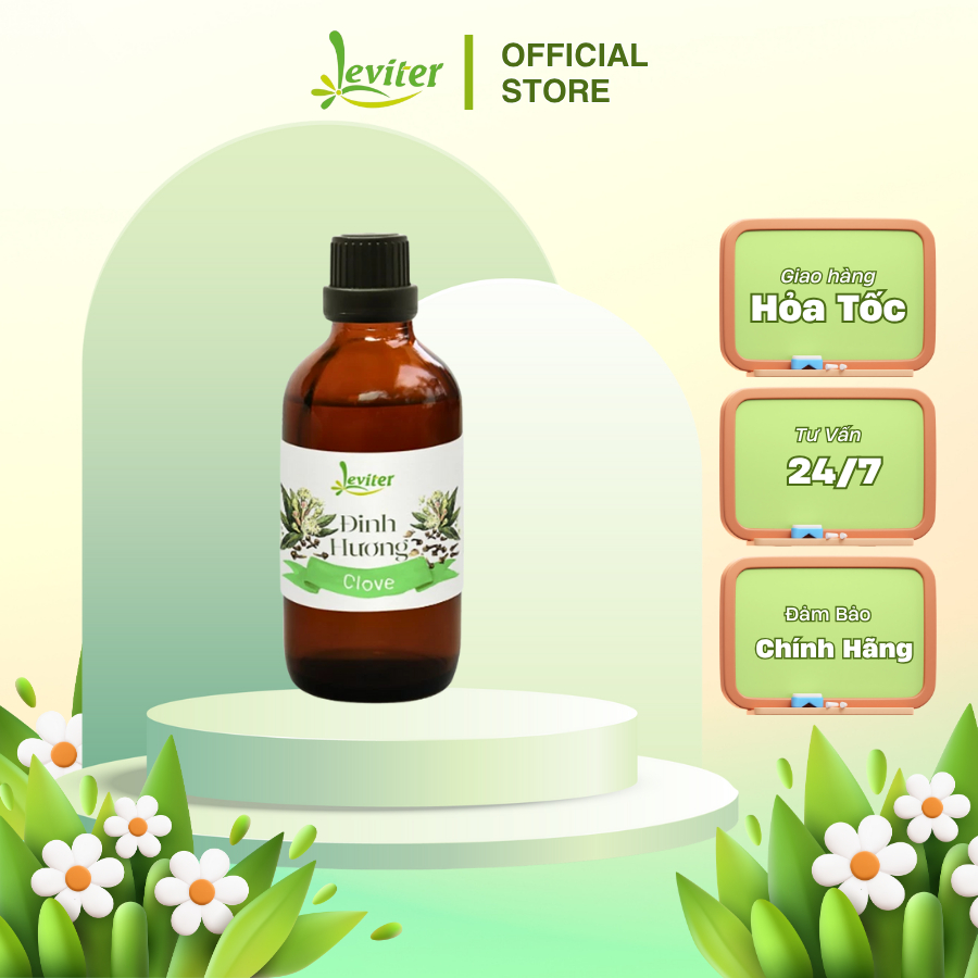Tinh dầu đinh hương Leviter - 100ml - Hương thơm cỏ cây vô cùng thư giãn